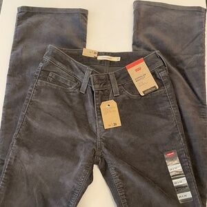 Women's Levi's Superlow Bootcut Dark Grey Corduroy Jeans Size 25x32 NWT